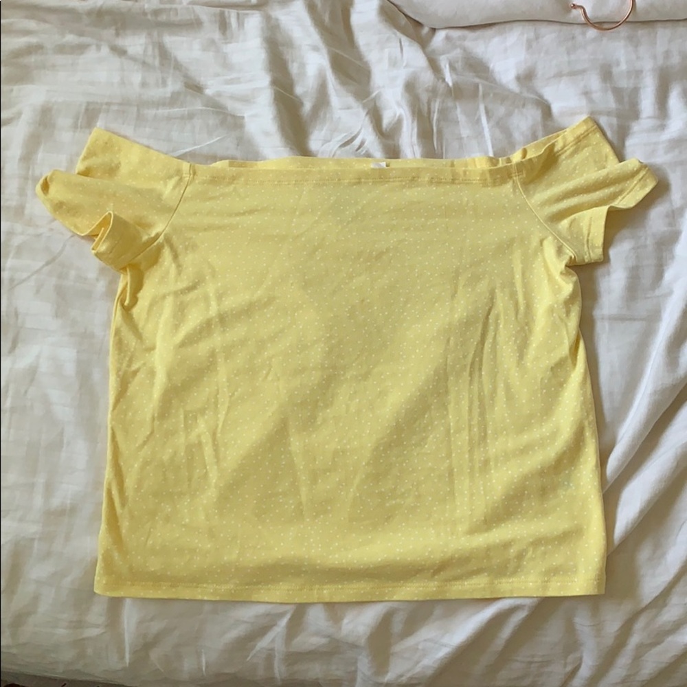 Pacsun yellow + white polka dot sleeveless top